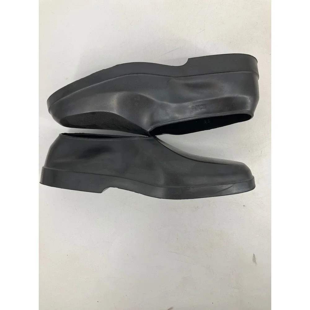 Totes Overshoes Men XL Black Excellent Natural Rubber Rain Shoe Protectors USA